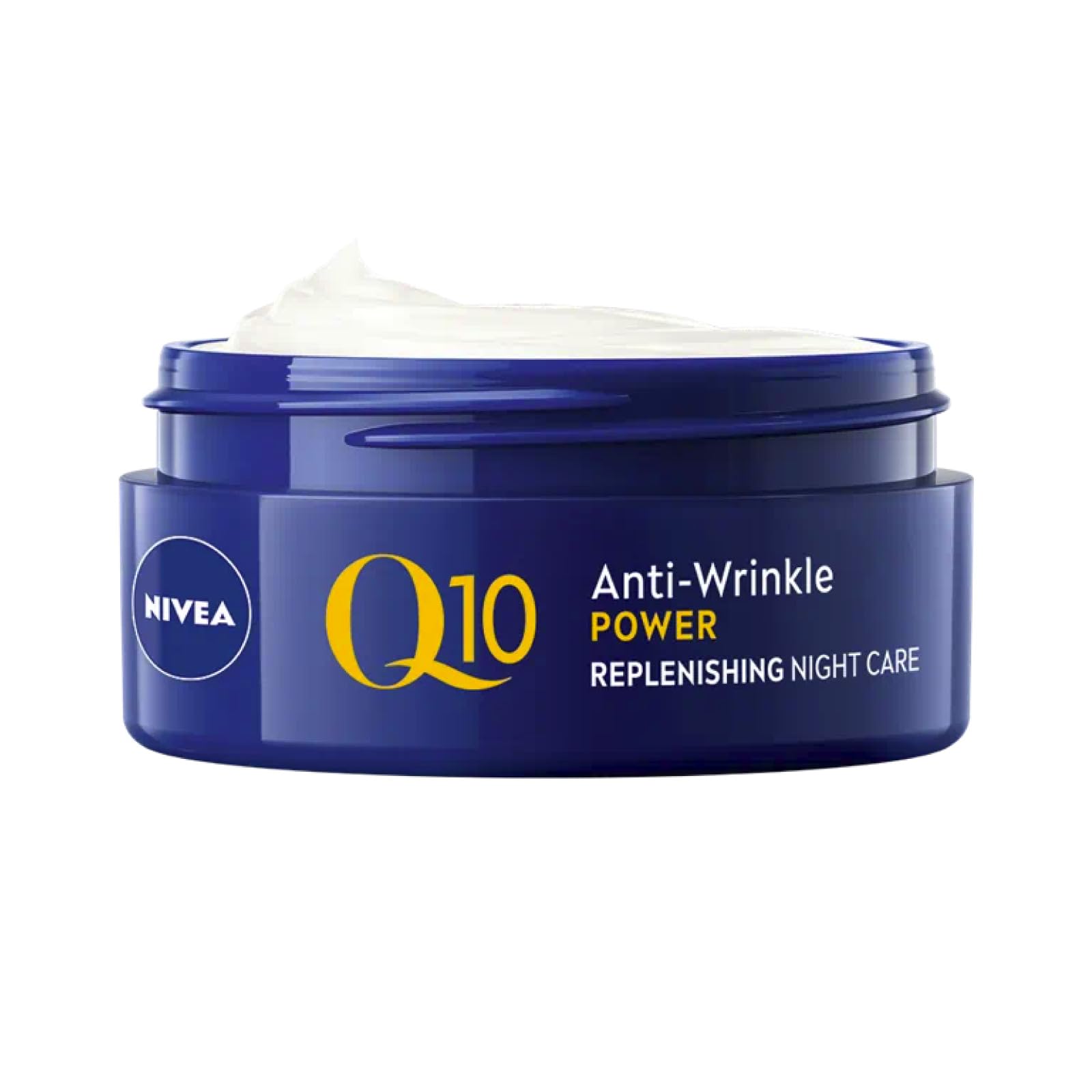 Nivea Q10 Power krem na noc do twarzy odmładzający, przeciwstarzeniowy, 24 godziny nawilżania, regenerujący krem przeciwzmarszczkowy z kreatyną i koenzymem Q10-2 słoiki 50 ml