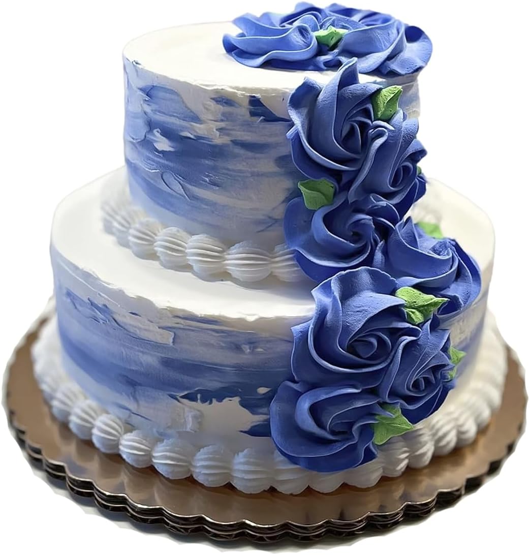 Fake Wedding Cake 2 Tier Cake-Blue & White- Handmade by Dezicakes- Fake Cake -Artificial Cake