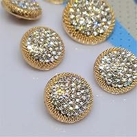 Vista 2 de 10 unidades de botones redondos de metal con strass para ropa, accesorios de costura DIY, decoración de boda, venta al por mayor, botón de moda