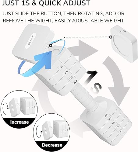 Miniatura 4 de 16LBS/20LBS Dumbbells Sets Adjustable Dumbbell Set Hand Weights for Women Men Free Weights Dumbbells Set Exercise Fitness dumbbell sets of 2 for