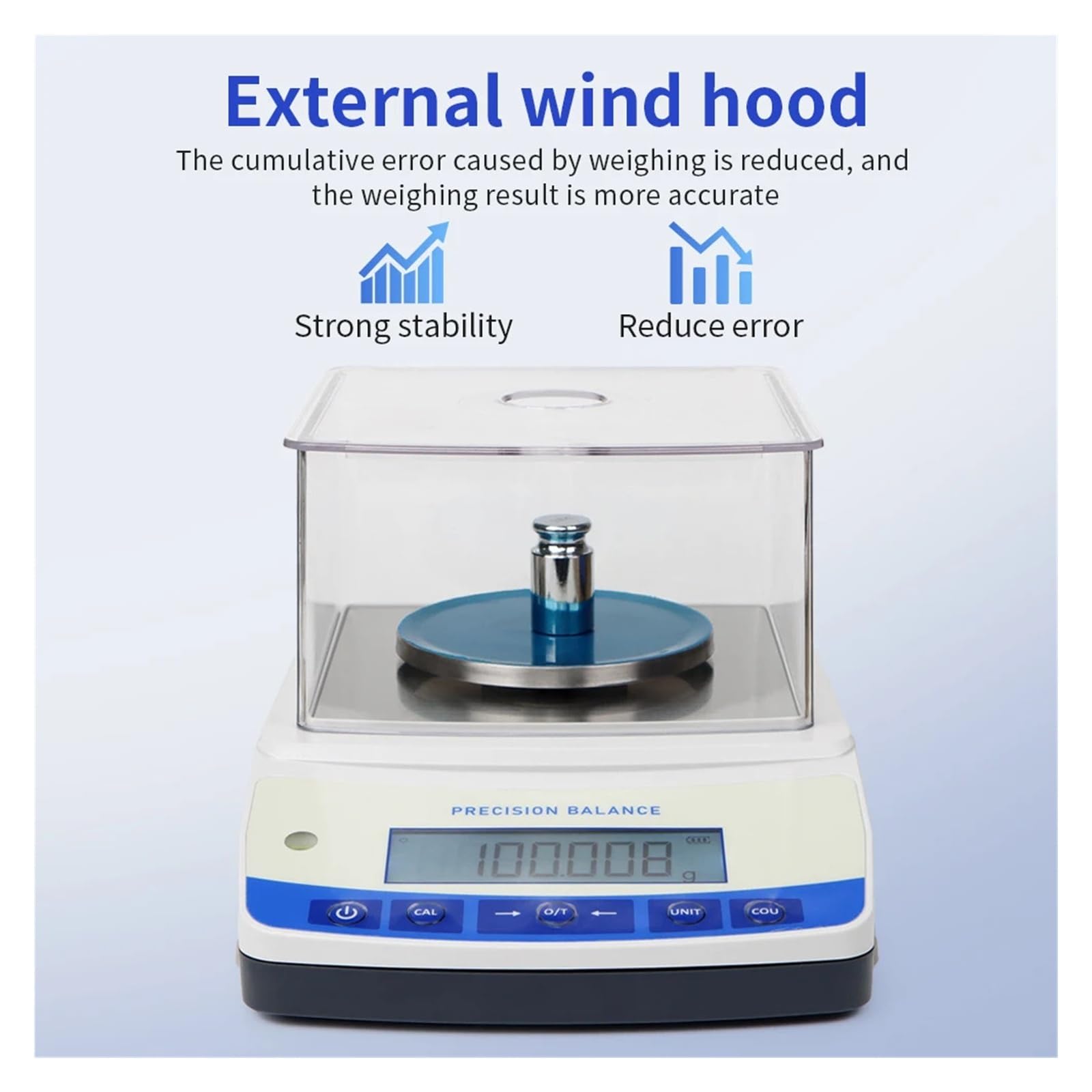 Balanza electrónica de 500G y 0.001G, balanza analítica de alta precisión, báscula de pesaje de joyería for laboratorio y cocina con parabrisas Uso multifunción