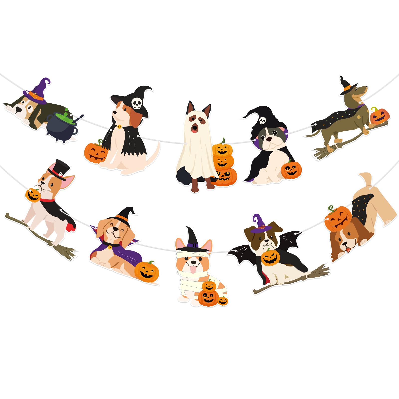 Halloween Dog Banner Party Decorations for Pet Halloween Birthday Party