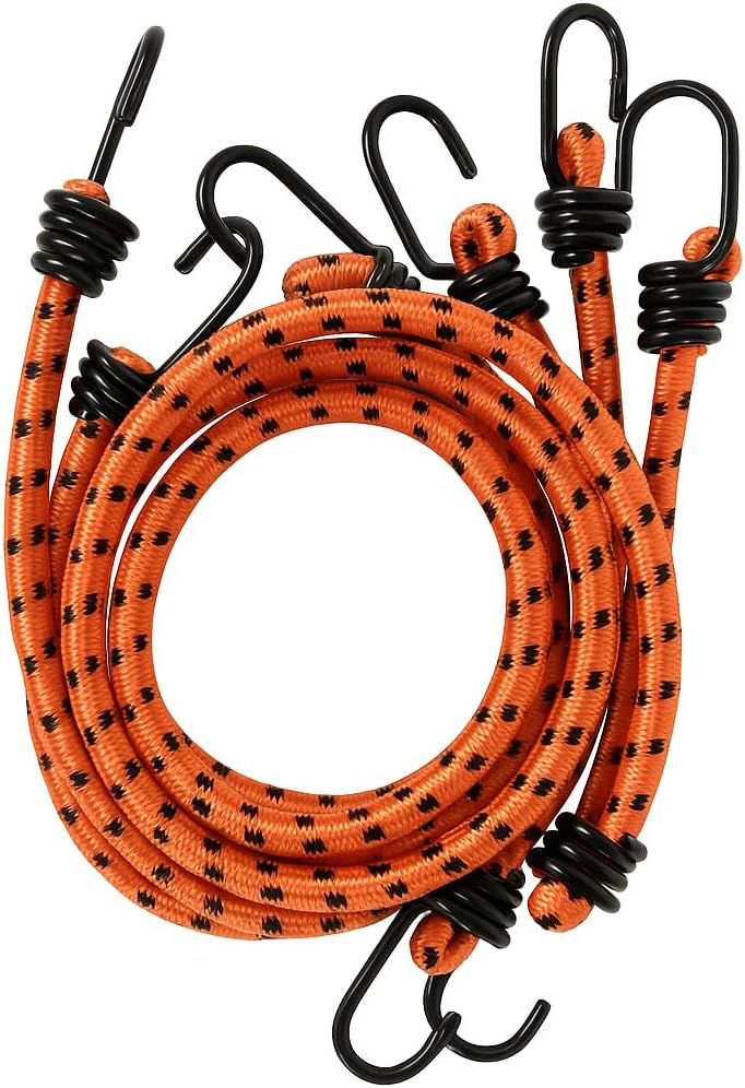 RK Prime 4-Pack Rubber Bungee Cords – 2×30" & 2×36" – Heavy-Duty, Weather-Resistant, Vinyl-Coated Steel Hooks – Ideal for Camping, DIY, and Outdoor Storage