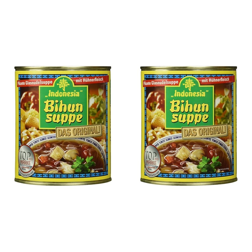 Indonesia Original Bihun Suppe | Das Original | Leckere Suppe mit Gemüse und Hähnchen | 780 ml (Packung mit 2)