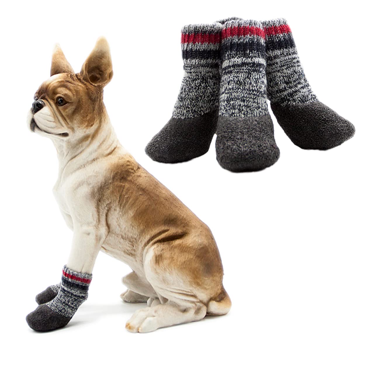 PRETYZOOM 3er-Sets Hundesocken Ungepolsterte Hundeschuhe Für Den Einsatz Grau 2 Paar X 3