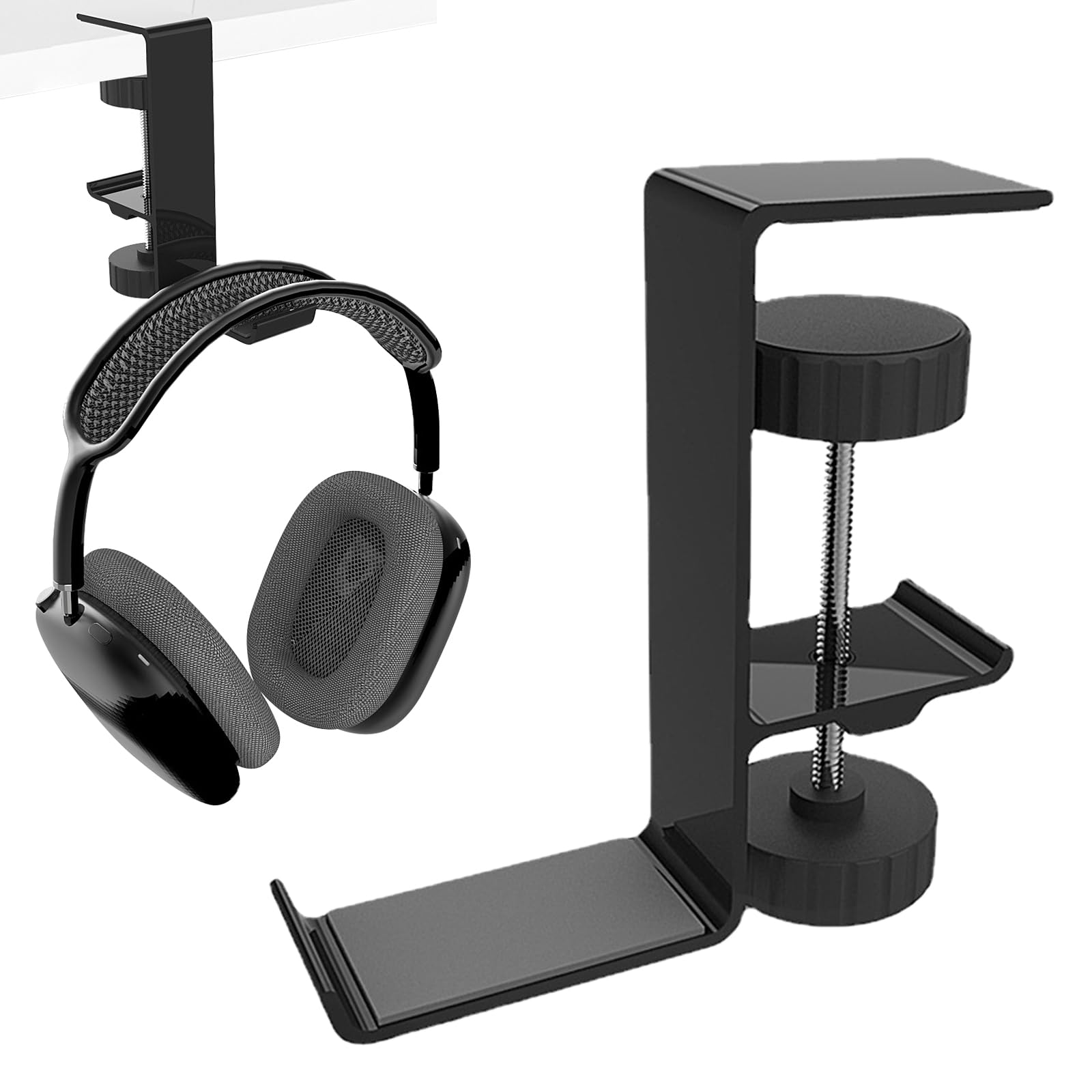 2 Supports Crochet De Bureau - Pour Casque, Clés, Sacs - Fixation Bord De Table Jusqu'à 4,5 Cm - 10