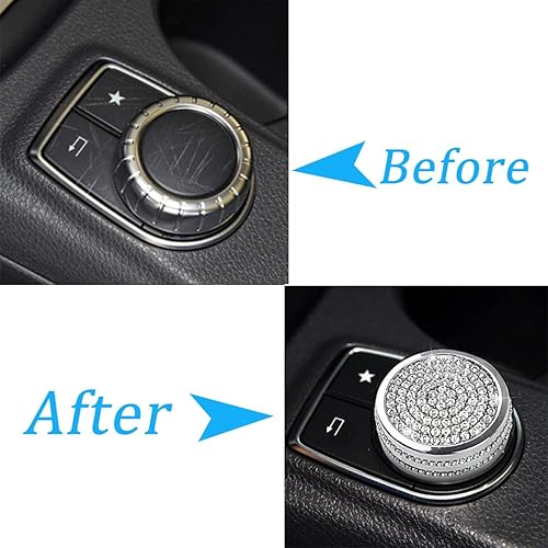 Vista 11 de Cubierta de botón de control multimedia para consola central para Mercedes Benz A B E GLC GLA GLK GLE ML GL (rojo)