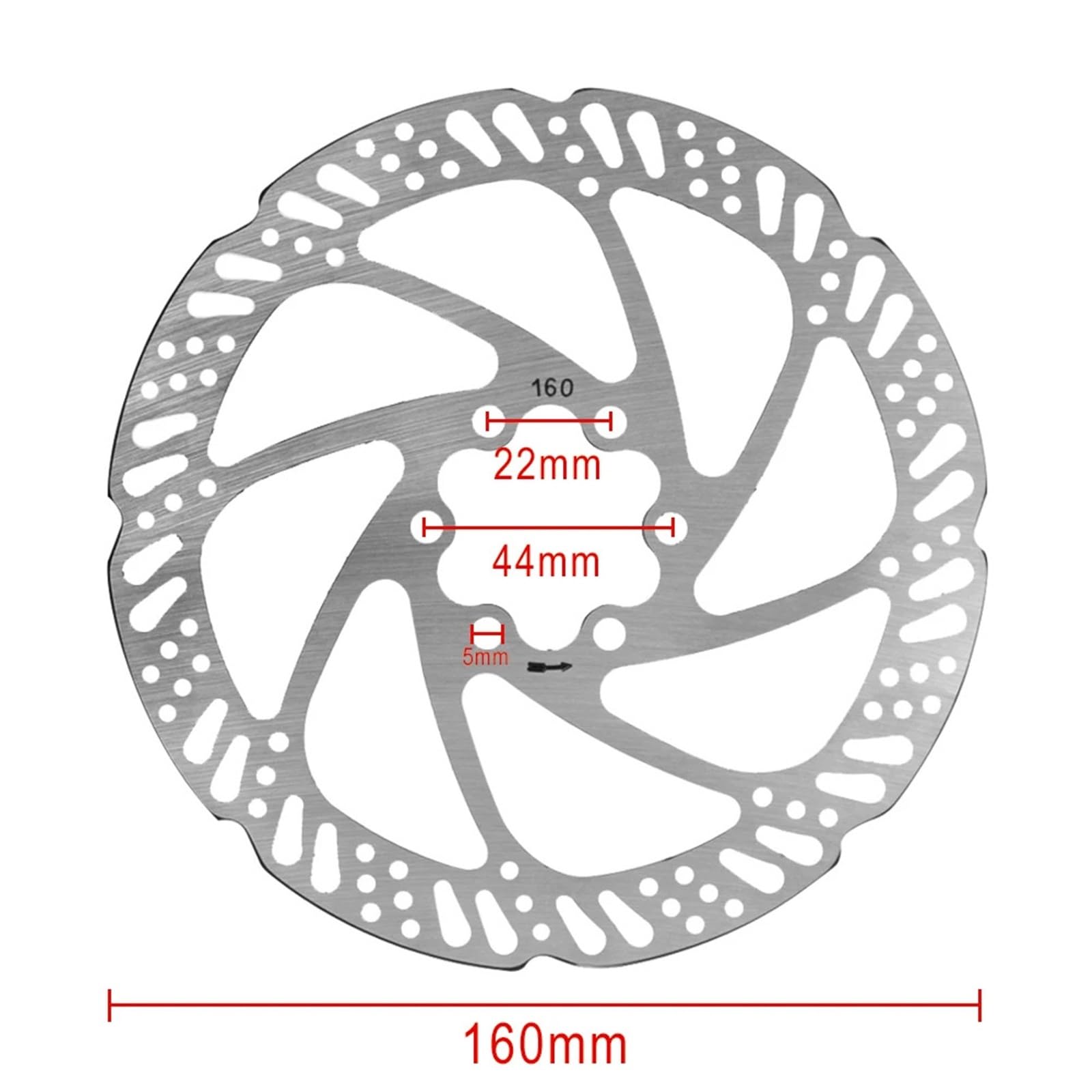 Rotore del Freno a Disco da 160 mm Freno Idraulico in Acciaio Inossidabile Compatibile for Burn E 2 Max E-Scooter Disco Freno for Scooter Elettrico da 11 Pollici for Viti