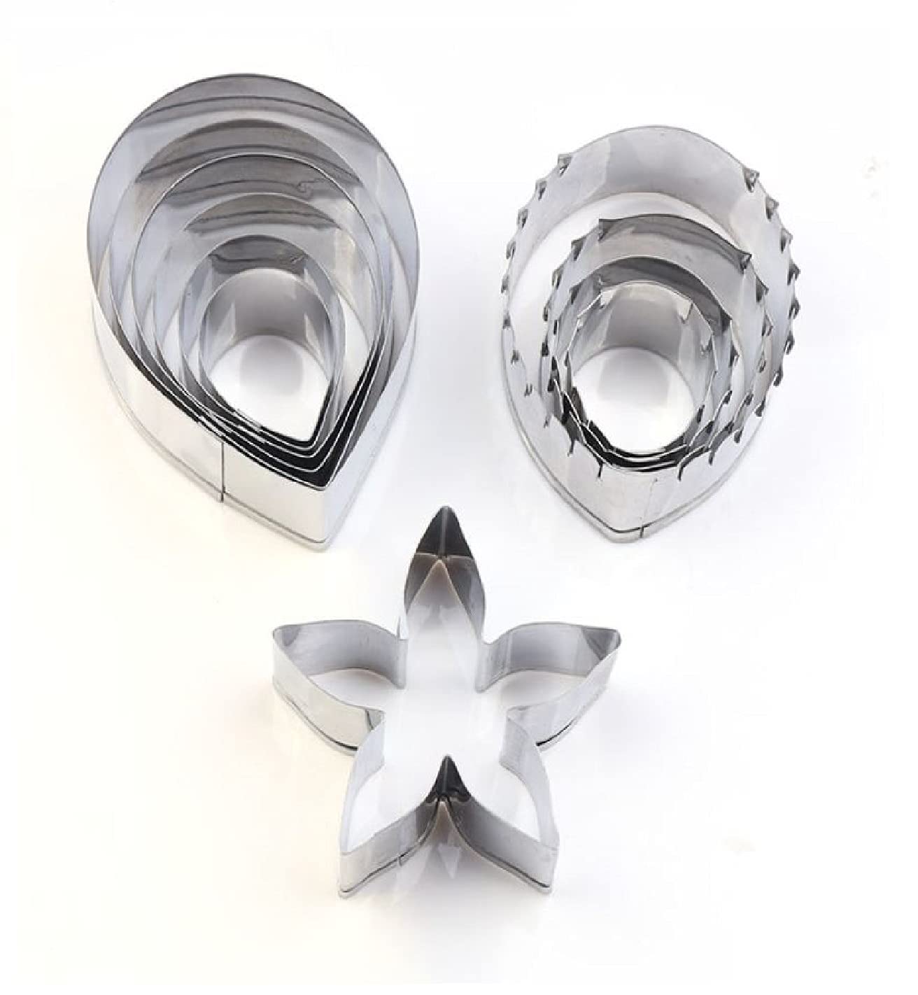 RKPM HOMES Cookie Cutter Set | Stainless Steel Gum Paste Cutter | Biscuit Mold Fondant Muffin Cup Cake Decoration | Tools for Holiday Party Wedding Birthday (11 Pcs Rose Petal, Leaf and Star Shape) (B09MKH6VGH) Amazon Price History, Amazon Price Tracker