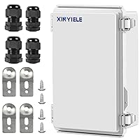 Vista 1 de Waterproof Outdoor Project ABS Plastic Junction Box IP67 Weatherproof Dustproof Enclosure with Hinged Cover, Mounting Plate,Wall Brackets for Power