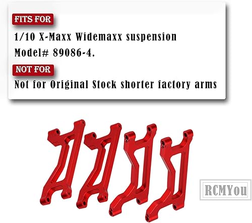 Vista 8 de Brazos de suspensión RC para 1/10 de ancho Maxx, brazos de suspensión superior de aluminio y kits de suspensión inferior para modelo # 89086-4, Azul