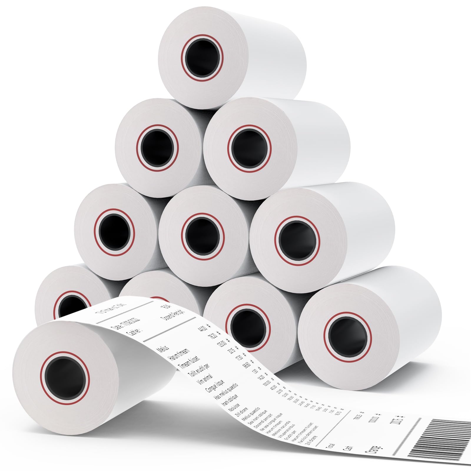 MFLABEL® 10 Rolls Thermal Paper (2 1/4" x 85') - POS Receipt Rolls for Cash Register, Credit Card Terminal, Square Reader, Clover & More |