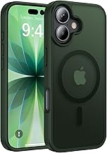 RIOBIO Funda magnética para iPhone 17 [compatible con MagSafe] [protección de grado militar] protectora resistente para iPhone 17, funda delgada mate esmerilada para iPhone 17, verde