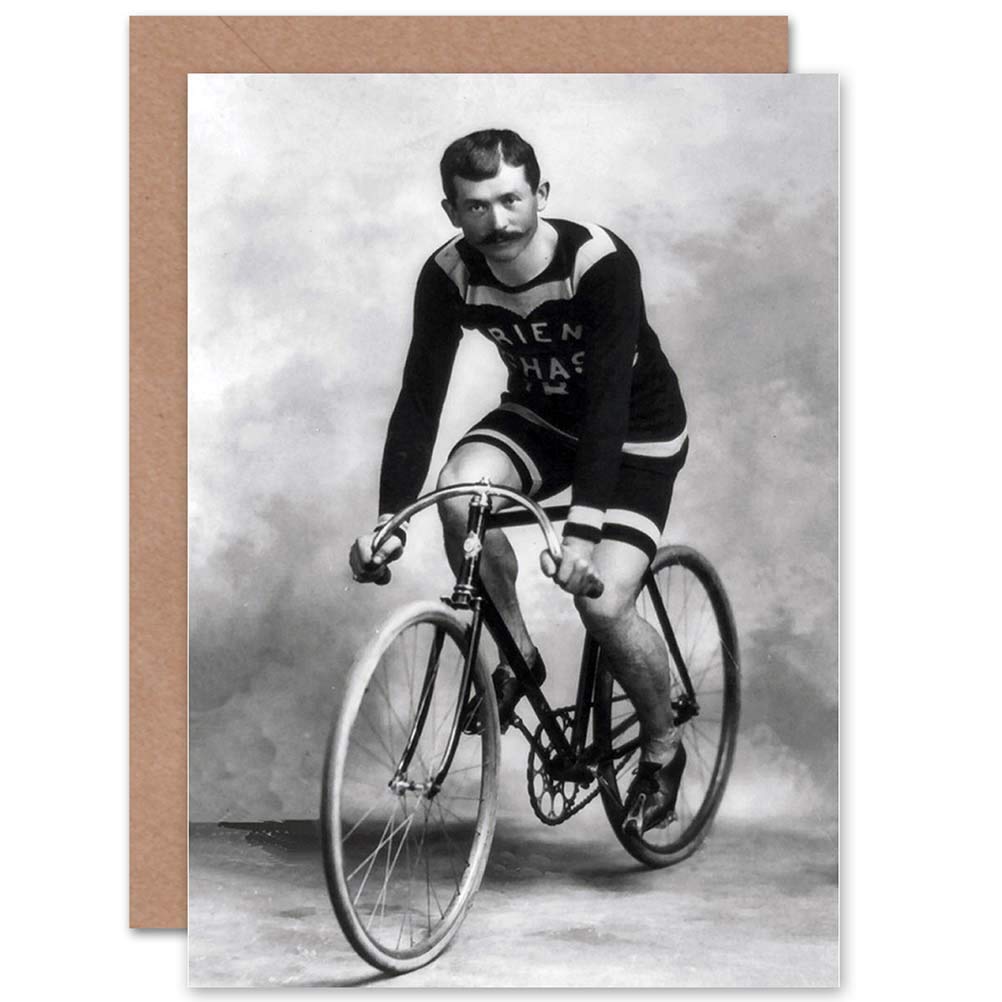 Wee Blue Coo Travel Cycling Cyclist Bicycle Retro Ad Birthday Sealed Greeting Card Plus Envelope Blank inside