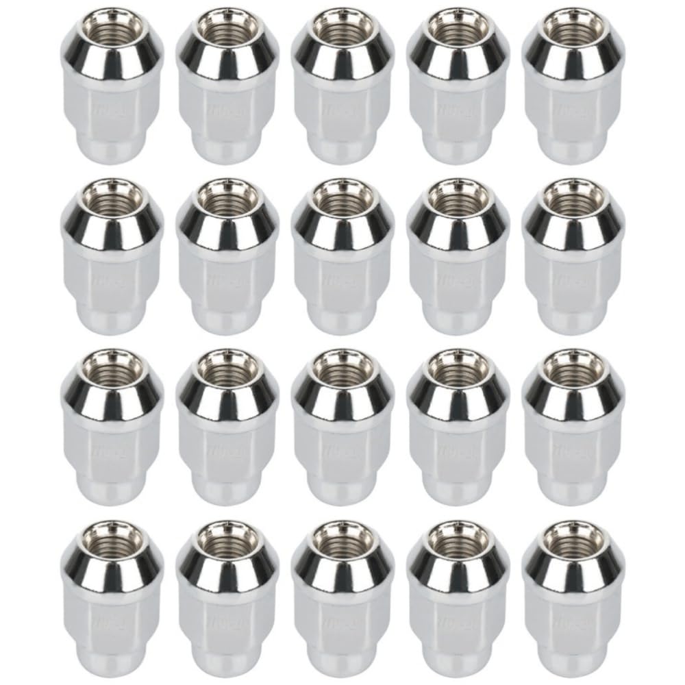 20 tuercas hexagonales cromadas 7/16-20 de bellota de 3/4 (19 mm) (acero endurecido a través)
