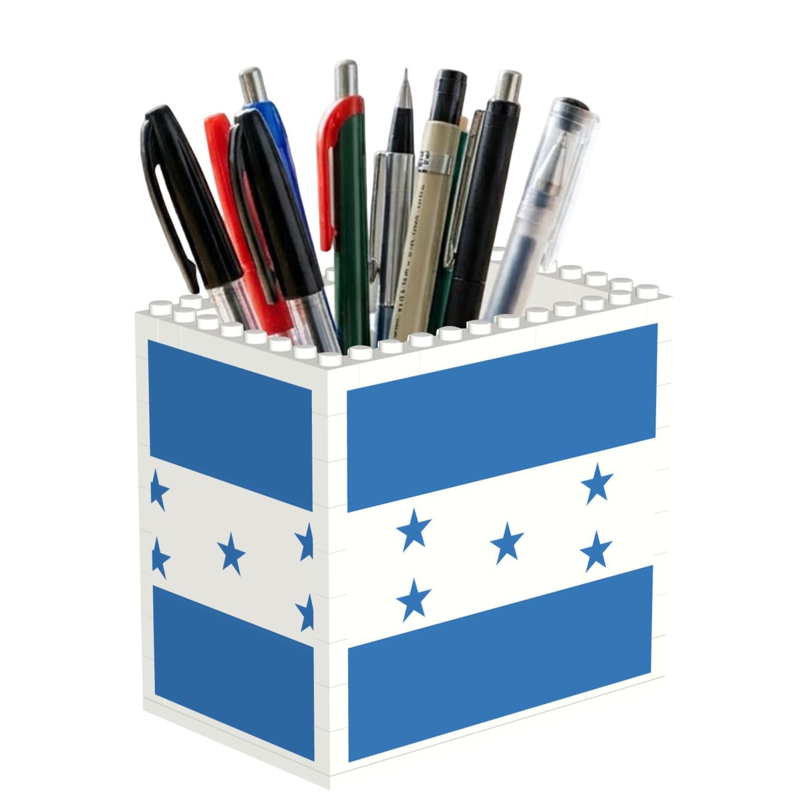 SXZVVBN Flag of Honduras Building Block Desk Tidy ABS Organiser