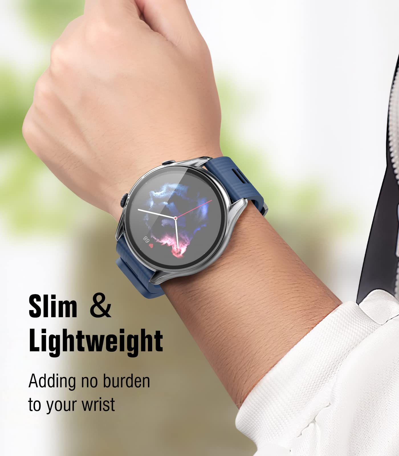 MoKo Zestaw 3 szt. etui kompatybilne z Amazfit GTR 3/GTR 3 Pro z ochraniaczem ekranu ze szkła hartowanego, pełne pokrycie, odporne na zarysowania etui ochronne do zegarka, czarny/czarny