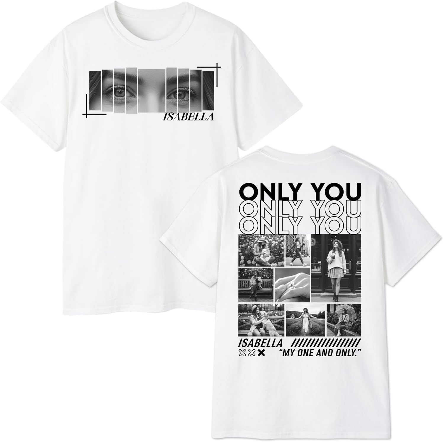 Custom Photo Shirt, Personalized Pictures T-Shirt, Custom Shirt with Face 2 Sided T-Shirts, Dog Photo Shirt, Personal Message