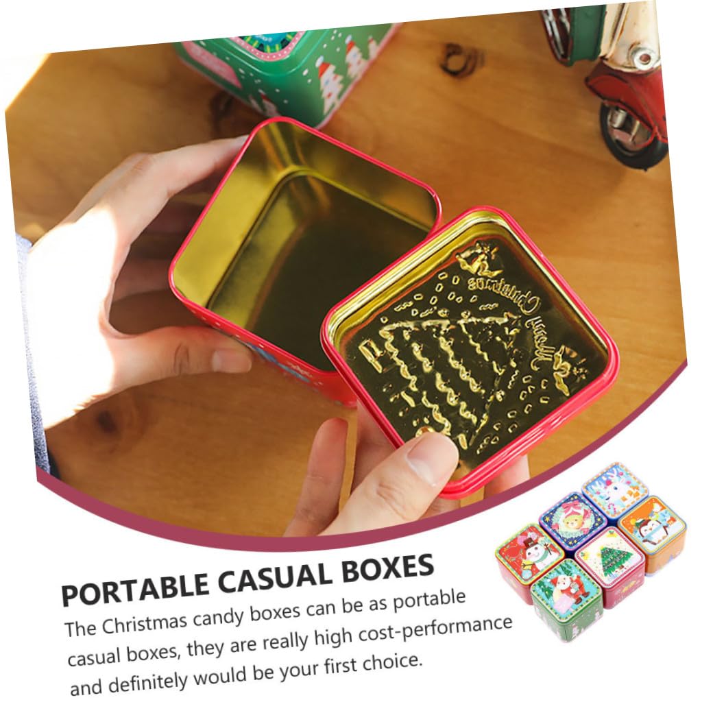 VILLFUL 8 Piezas Caja de Obsequio Cuadrada Navideña Caja de Dulces para Navidad para Guardar Dulces y Estilo