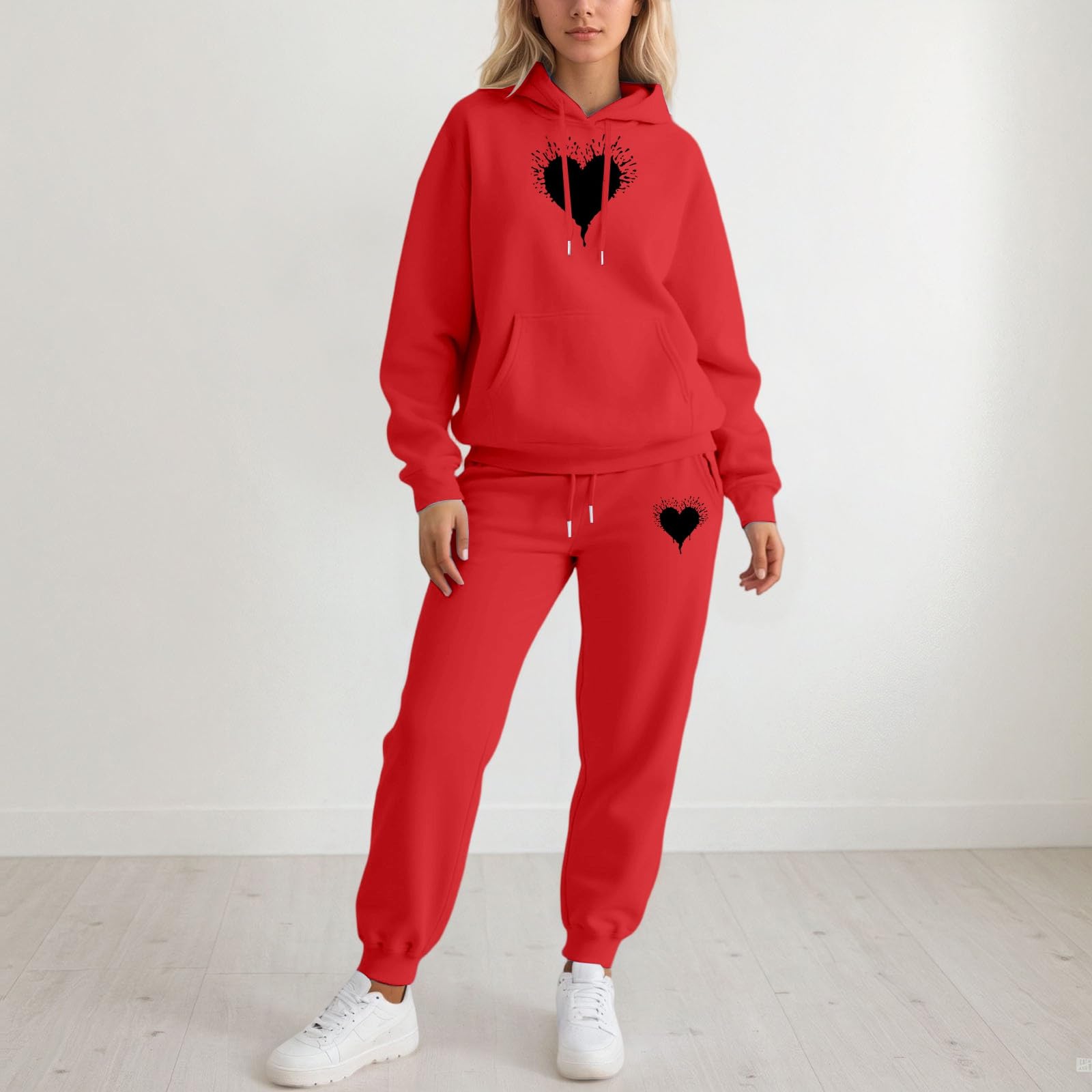 Générique Survêtement décontracté, Pantalon de Jogging Souple avec Sweat à Capuche Assorti, idéal pour Les activités Sportives.
