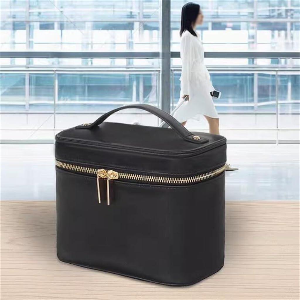 Bucket makeup bag with large capacity and mirrors cylinder storage box, portable washing image 3