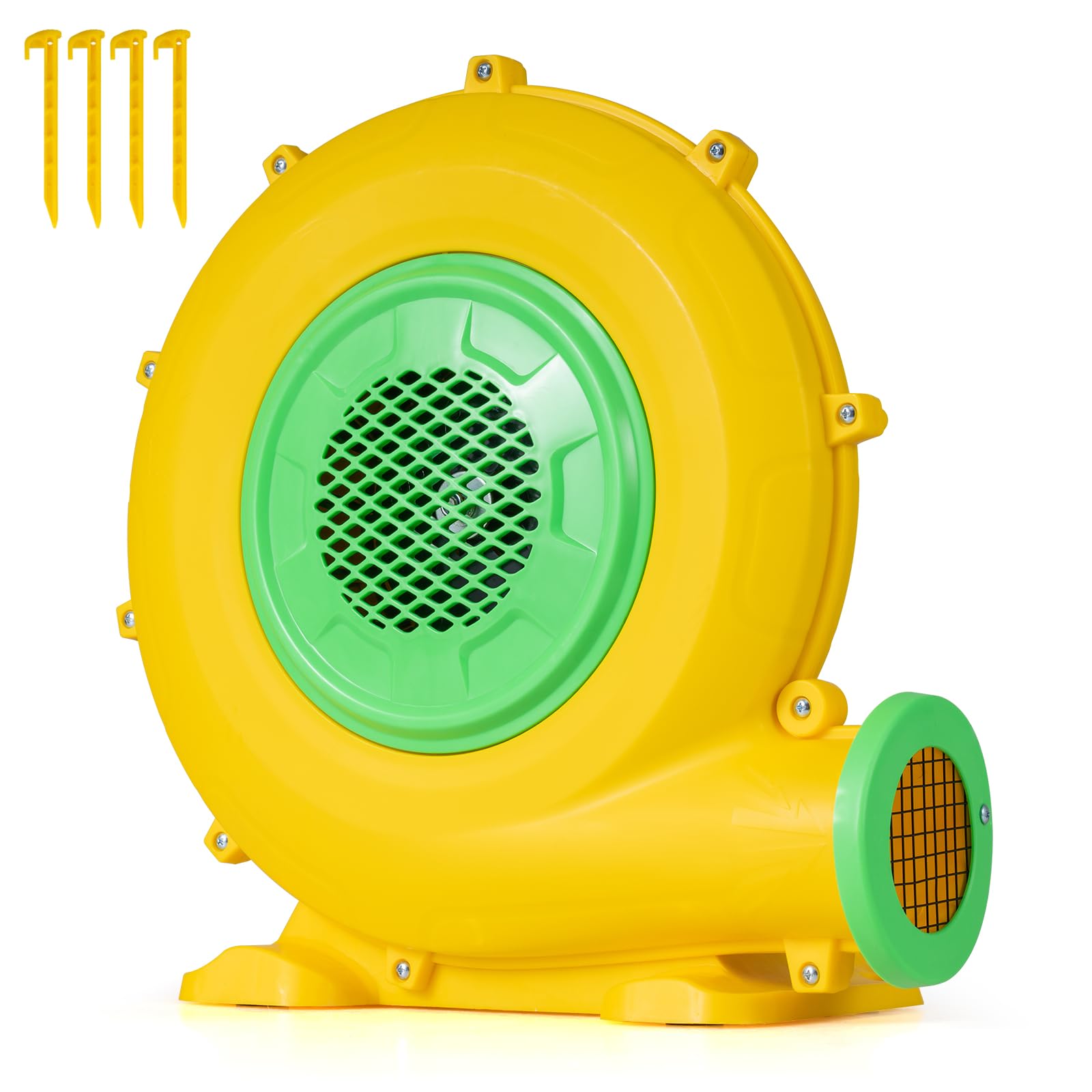 Maxmass Air Blower, Inflatable Bounce House Pump Pan with Ground Stakes, Commercial Inflatable Bouncer Blower for Water Slide, Bouncy Castle, Jump Slides, Projector Screen, Holiday Inflatables (680W)