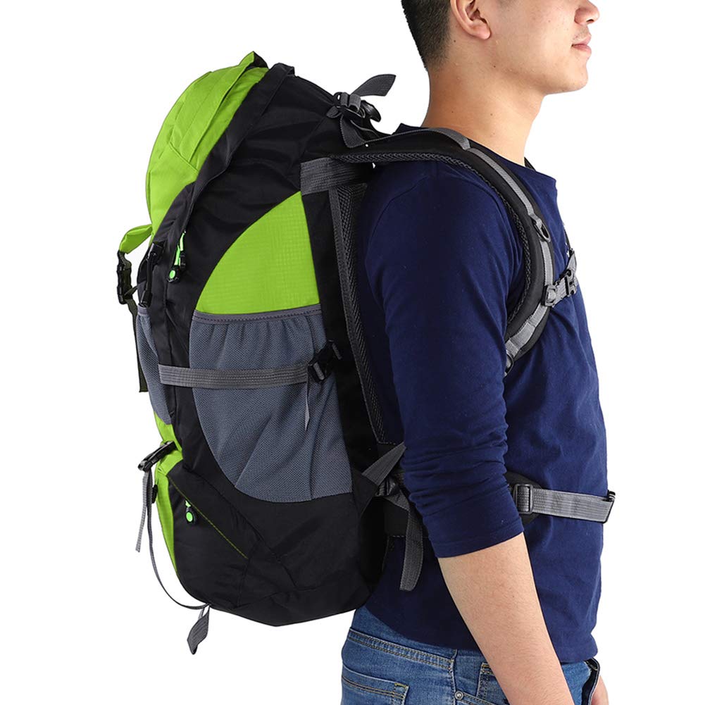 Kletter-Tagesrucksack, 50 l, regenfeste Polyester-Tasche, Rucksack mit großem Fassungsvermögen für Outdoor-Reisen, Camping, Klettern, Wandern (Verde)