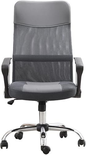 Elegant Decor Script - Silla giratoria moderna de malla con respaldo alto en color gris