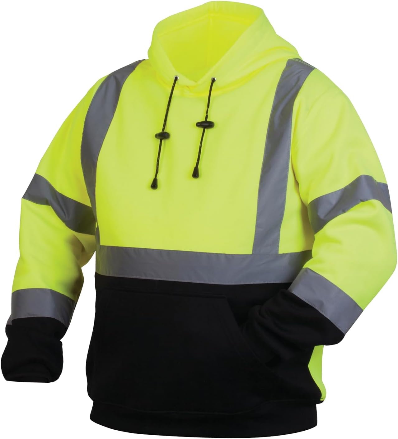 Pyramex Hi-Vis Lime SAFETY Pullover Sweatshirt with Black Bottom