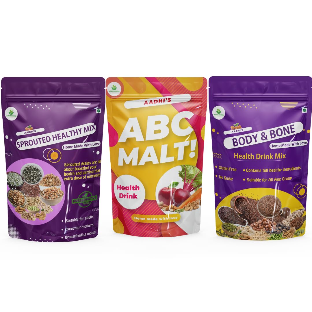 combo 3 pack of sprouted health mix abc malt body and bone strong health mix (B0D2H42T7L) Amazon Price History, Amazon Price Tracker