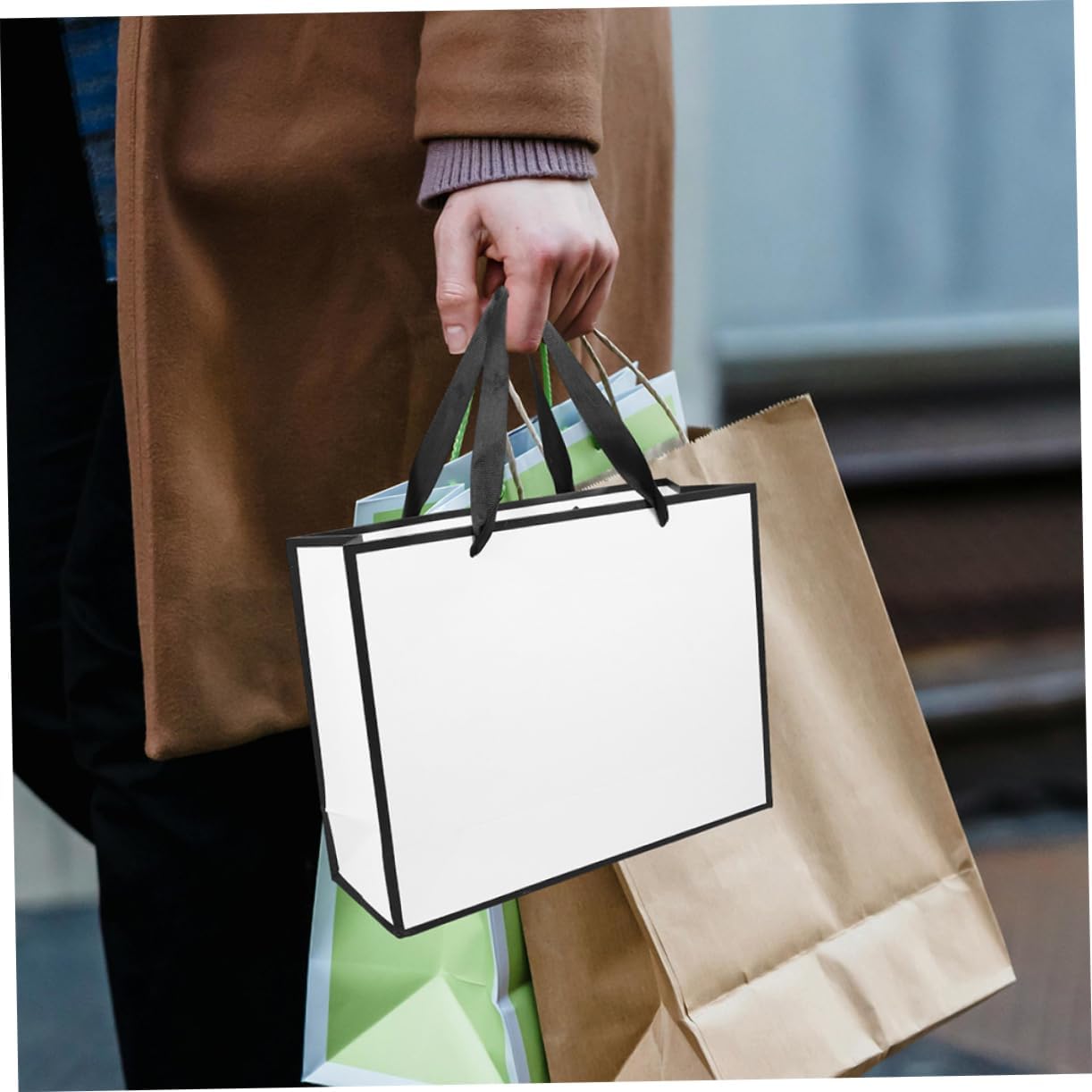 OHPHCALL 20pcs Multi-function Paper Packing Bags Handles for Birthday Party Favors Tea Party