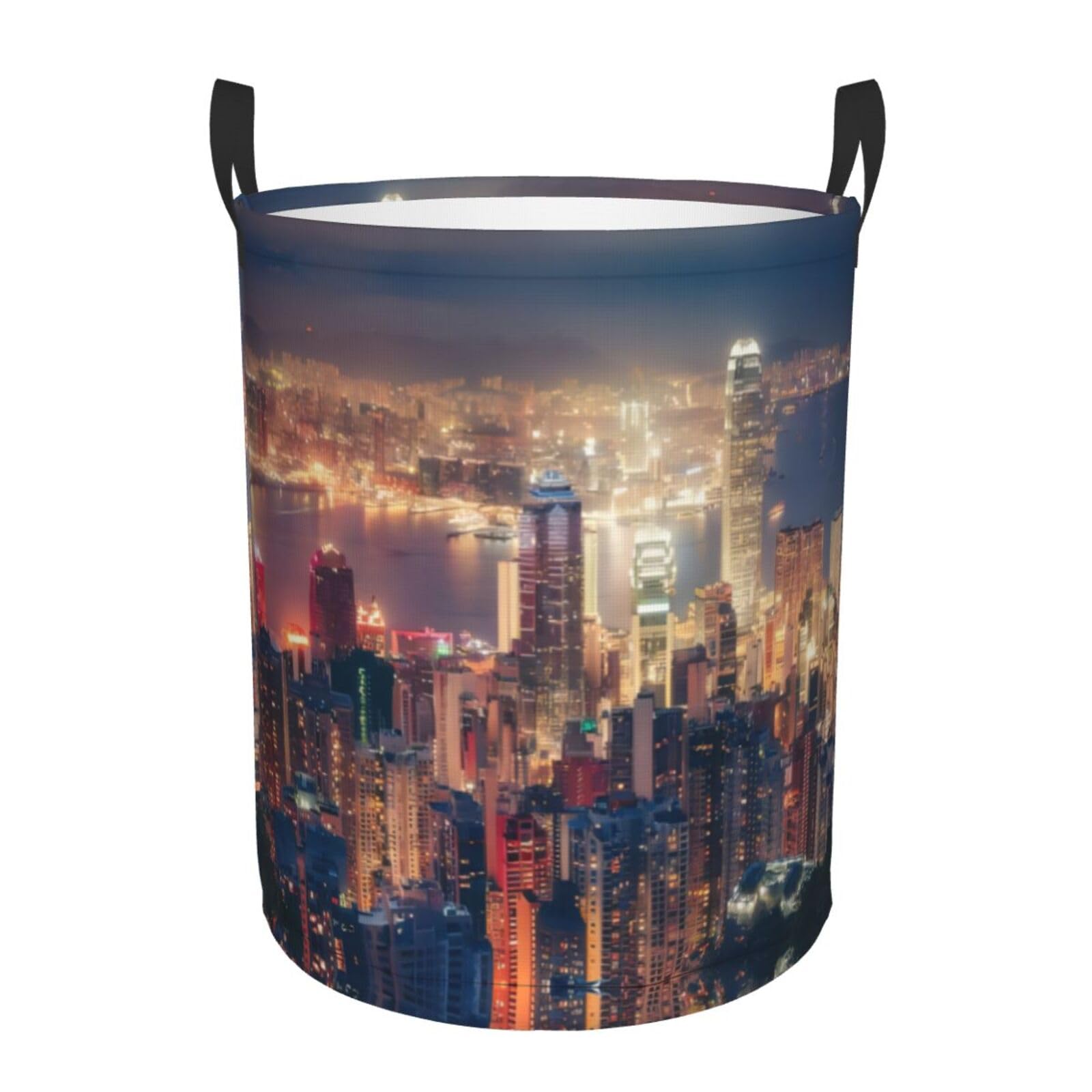 S Circular Hamper – Collapsible Hong Kong Print Laundry Basket