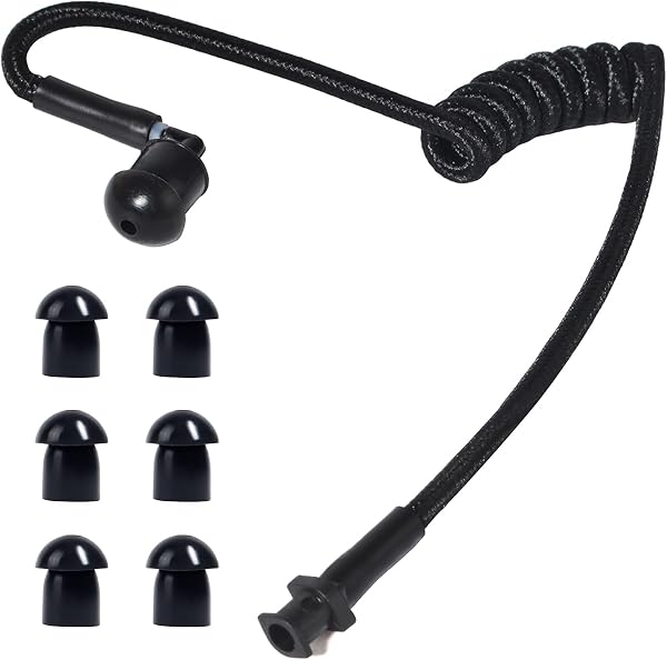HYS Tubo acústico de Nailon. Accesorios para radiocomunicaciones, para Auriculares de policía de Seguridad (Negro) - 1