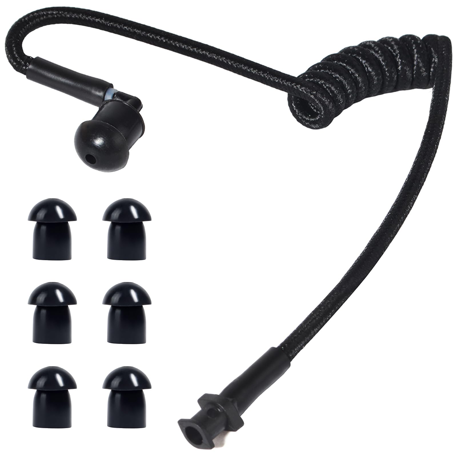 HYS Tubo acústico de Nailon. Accesorios para radiocomunicaciones, para Auriculares de policía de Seguridad (Negro)