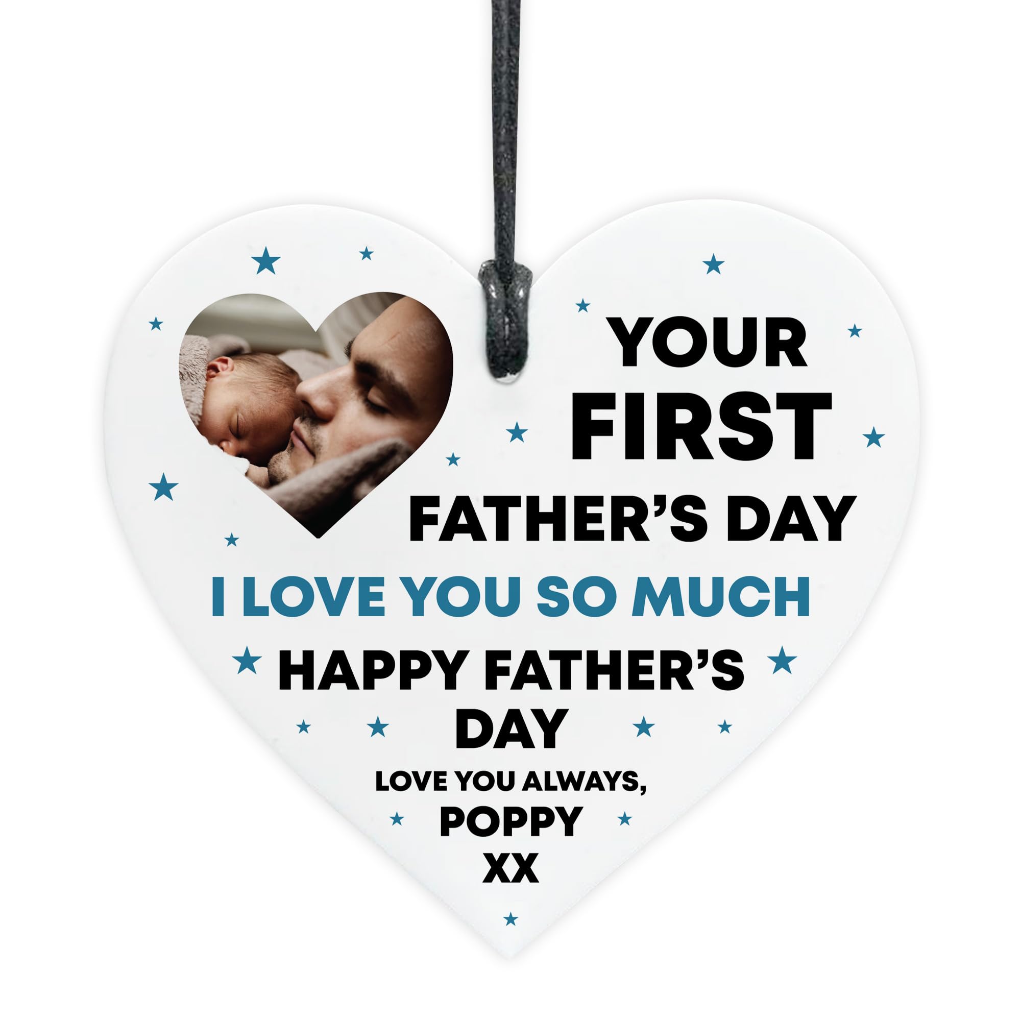 Red Ocean Gift For New Daddy For 1st Fathers Day Heart Plaque Personalised 1st Fathers Day Gift Best Daddy From Daughter Son Thank You Present Him Keepsake
