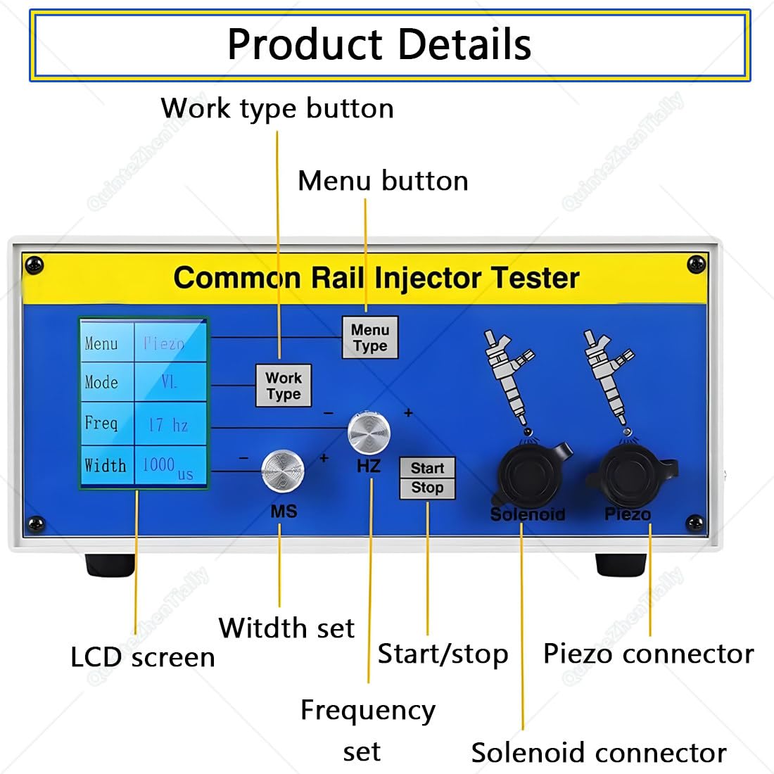 Tester Iniettori Common Rail Diesel,Dispositivo Tester Iniettori Rampa Comune,Strumento Riparazione Carburante,Temperatura Esercizio -30°C - 70°C,per Trattori Automobili