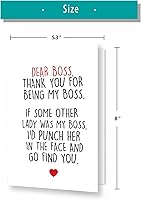 Vista 2 de Huameigf Tarjeta de feliz día del jefe para dama jefa, linda tarjeta de regalo para jefa, divertida tarjeta de cumpleaños de jefe de empleado