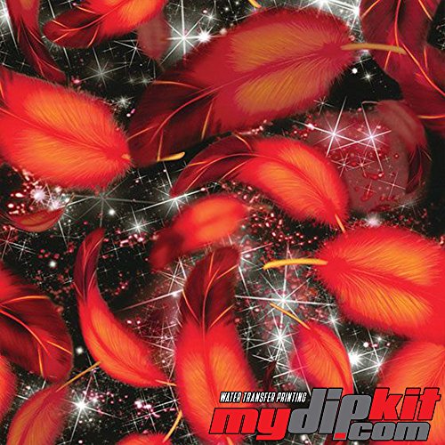 Water Transfer Printing Film - Hydrographic Film - Hydro Dipping- RED Feather - DD-957-A