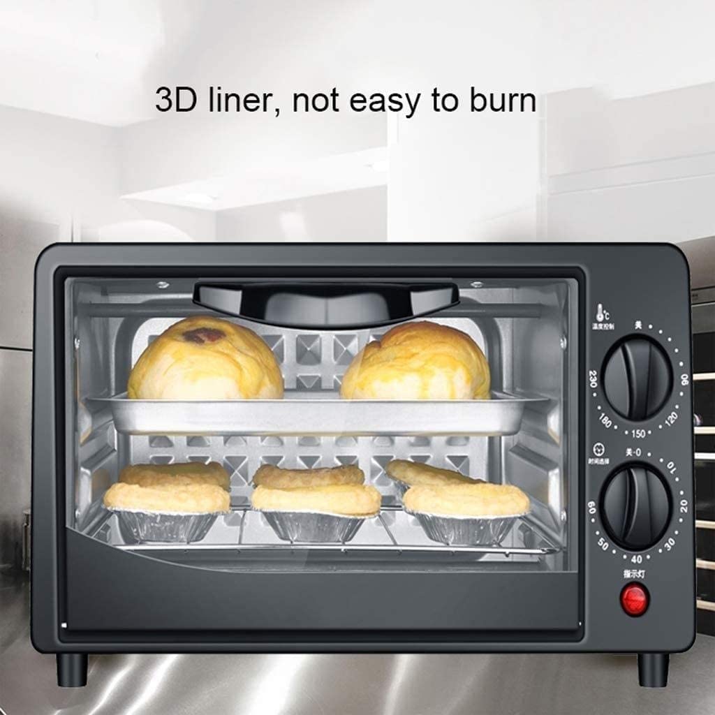 Forno Multifunzione ， Forno tostapane a convezione da appoggio ， con teglia e griglia per Grill Mini Forno da 12 Litri Griglia per Temperatura Regolabile e Vassoio per briciole Utile