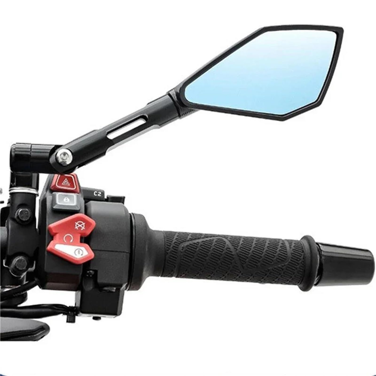 Rétroviseur de Moto, Gamme de Cyclisme, rétroviseur réglable pour Guidon Gauche et Droit Rétroviseurs latéraux d'extrémité(Noir)