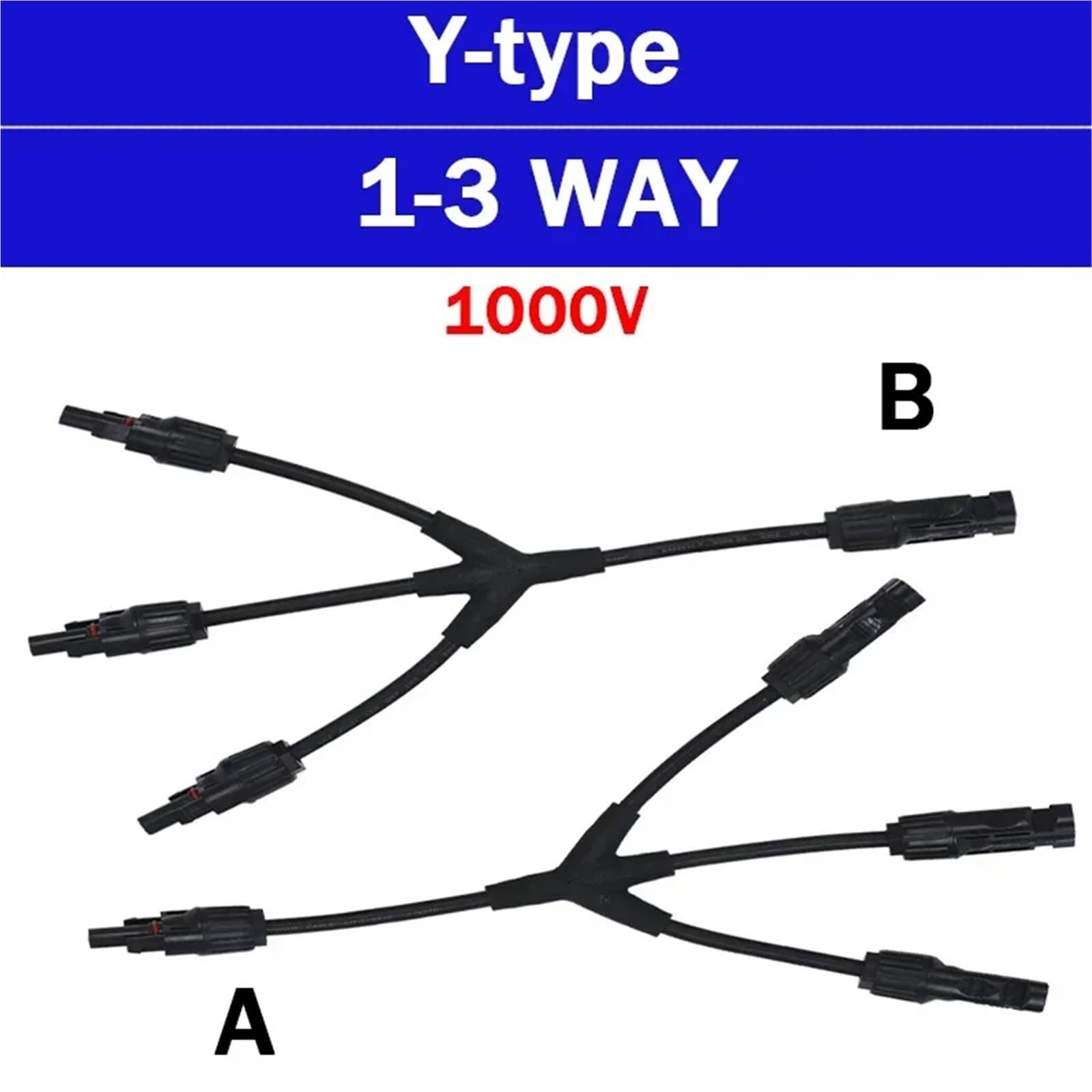 1/5/20/100 juegos de conectores solares fotovoltaicos 30 A 1000 V T/Y cable de rama, acoplador, combinador, kit de instalación de componentes de panel solar (MC4-Y4, 1 juego)