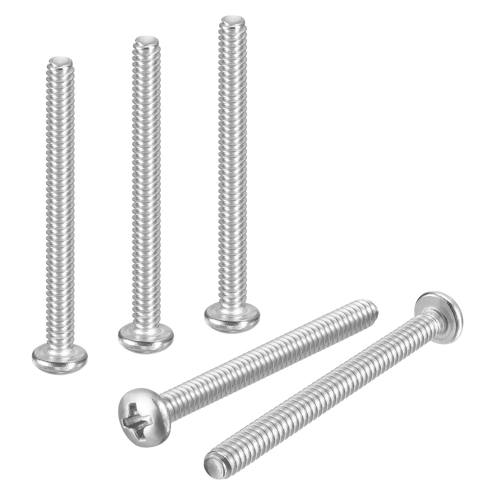DTGN #6-32x1-1/2" Pan Head Machine Screws - 100pcs - Good for Machinery - 304 Stainless Steel Phillips Machine Screws Bolts - Silver