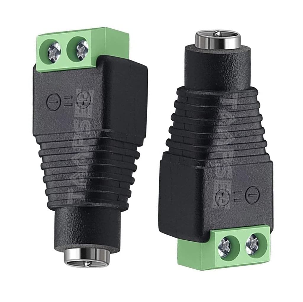 TAAPSEE (2 x Female 12V DC Power Connector 5.5mm x 2.1mm 24V Power Jack Socket for Led Strip CCTV Security Camera Cable Wire Ends 2Pcs-image-44