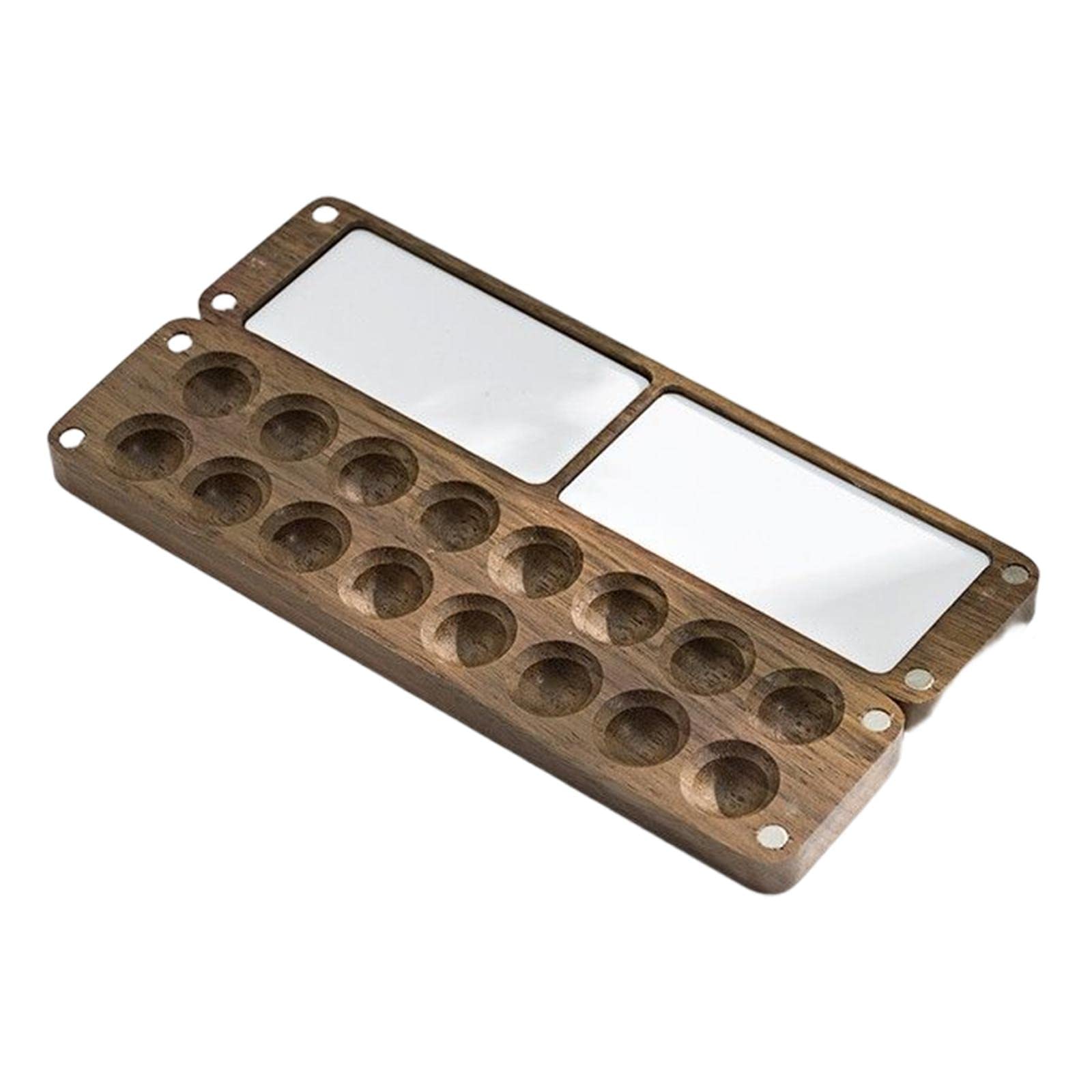 Bandeja de paleta de madera, caja de pintura de madera, contenedor de pintura de viaje, caja de pintura de viaje, mezcla de 16 rejillas, marrón, 16 rejillas