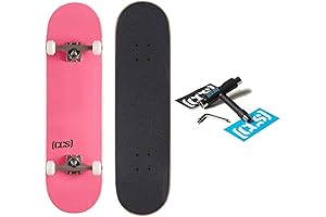 CCS Complete Skateboard: Maple Wood, Pro Grade, Assembled with Tool & Stickers