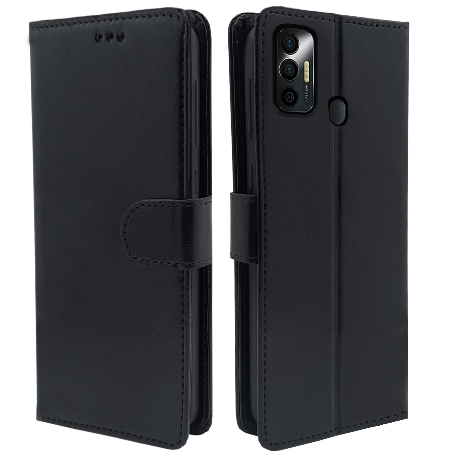 Pikkme Tecno Spark 7 / 7T Flip Cover Leather Finish | Inside TPU with Card Pockets | Wallet Stand and Shock Proof | Complete Protection Flip Case (Black) (B09TRWHQVN) Amazon Price History, Amazon Price Tracker