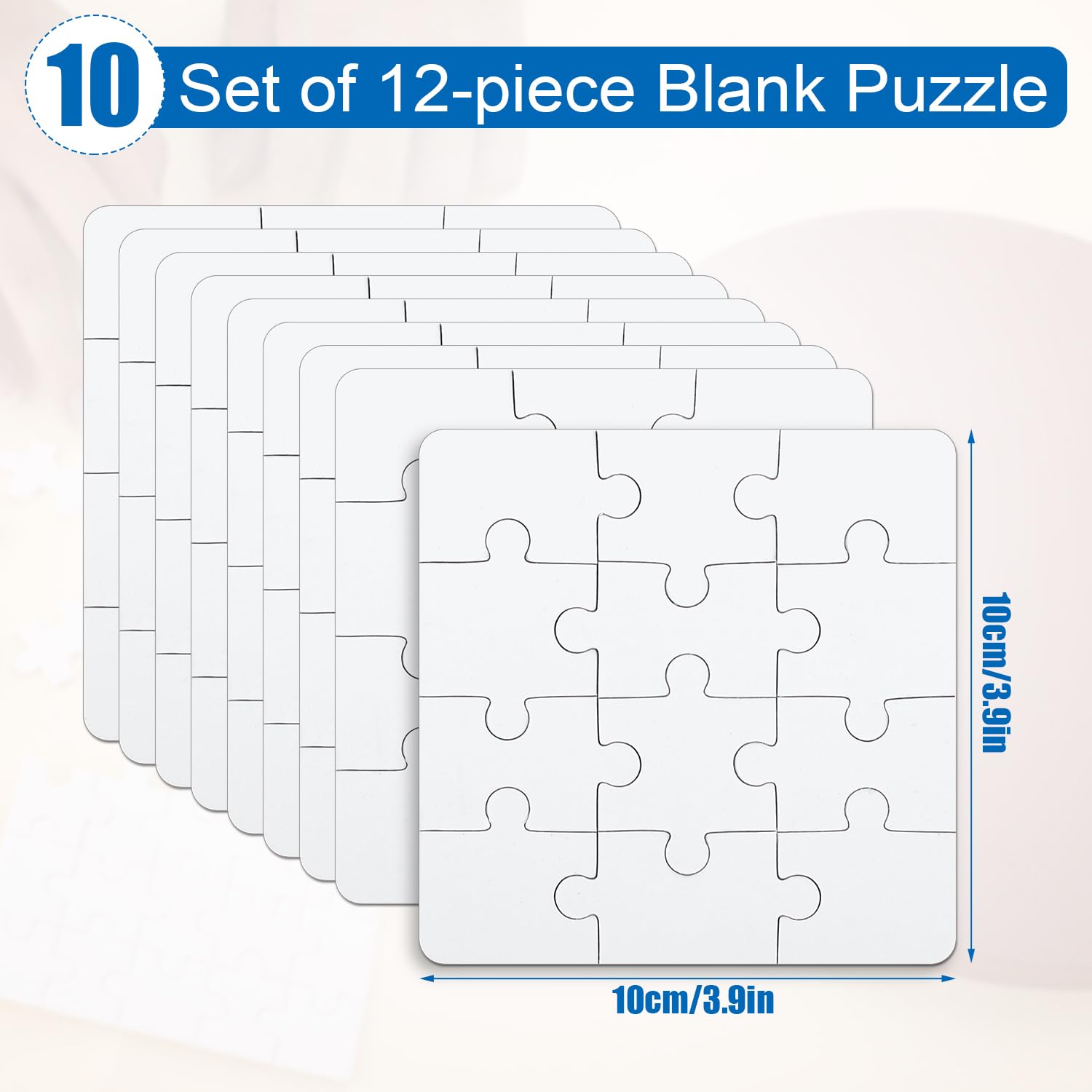 Blank Puzzles 4 Sets Blank Coloring Puzzle Paper Board Blank