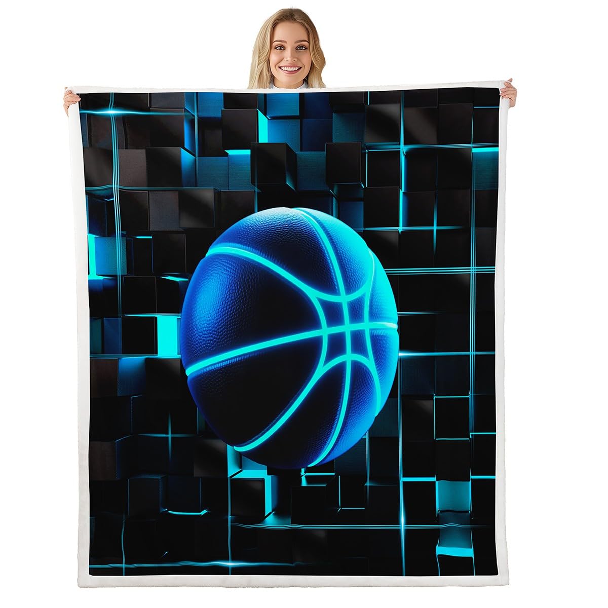 Jetes de lit ombre bleu brillant pour chambre adolescent