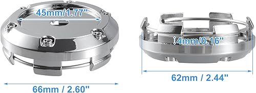 Miniatura 7 de ACROPIX 2.441 in de diámetro exterior de la base 6 clips de 2.598 in de diámetro exterior total de la llanta de la rueda, tapas centrales negras -