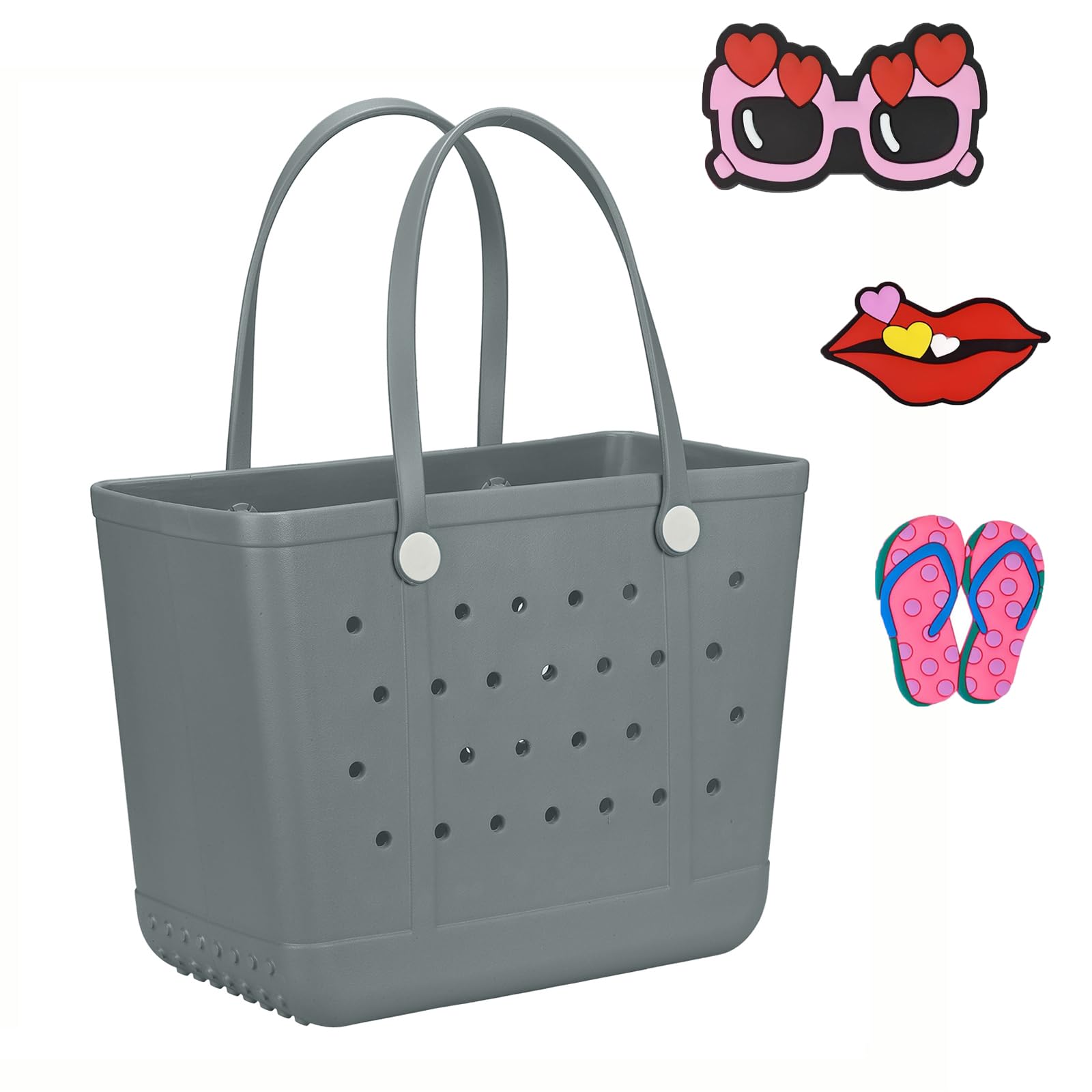 UeKeKicg Beach Bag XL Rubber Tote Bag,Travel Tote Bags Waterproof Sandproof Washable Open Beach Tote for Beach Pool Yoga